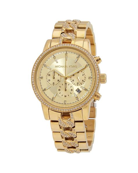 michael kors ritz pavé textured gold-tone watch|Ritz Pavé Gold.